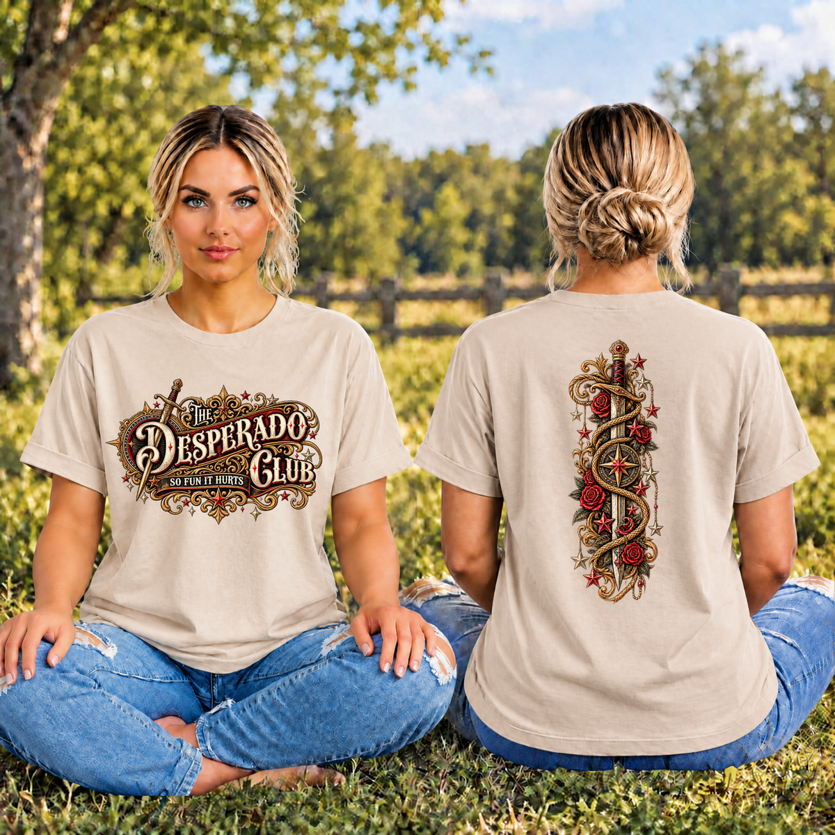 The Desperado T-shirt Front and back graphics TheCraftNook
