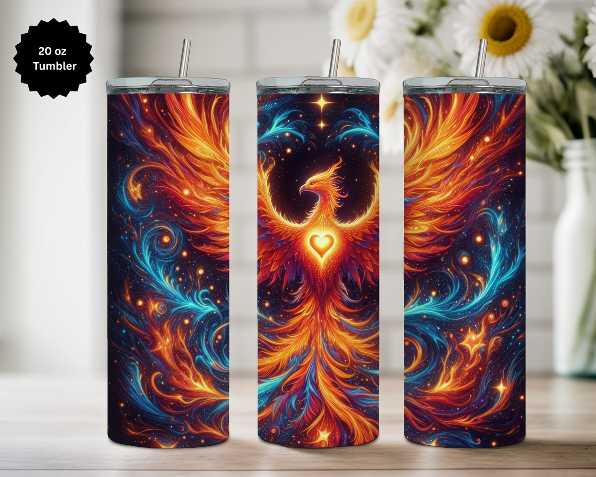 Phoenix 20 oz Stainless Steel Tumbler - Rise & Shine Collection TheCraftNook