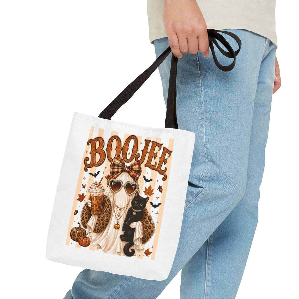 Boojee ghost Cat Tote Bag Printify