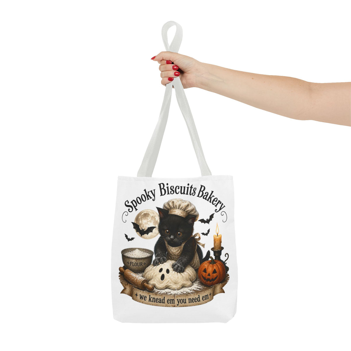 Spooky Biscuits Halloween Tote Bag | All-Over Print Printify