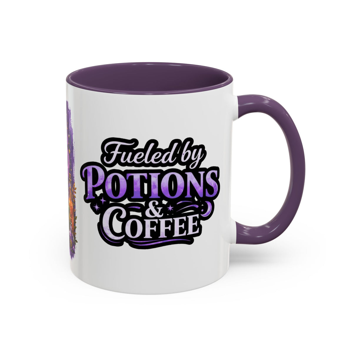 Autumn Alchemy Fueled by Potions & Coffee Accent Mug — Witchy Halloween Coffee Cup (11/15oz) Printify