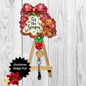 Tis The Season Glitter Badge Pull | Badge Reel TheCraftNook