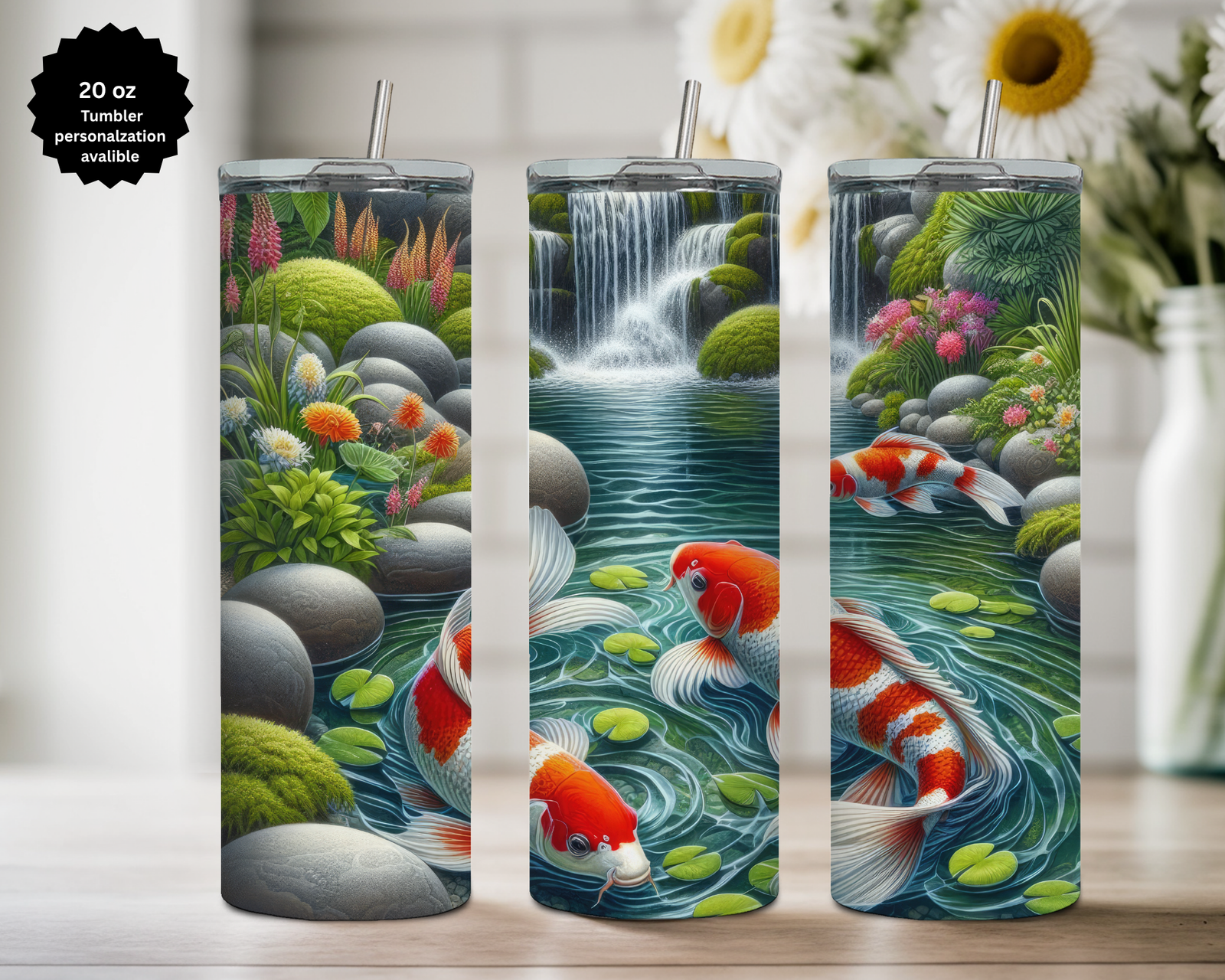 Koi Fish 20 Oz Tumblers TheCraftNook