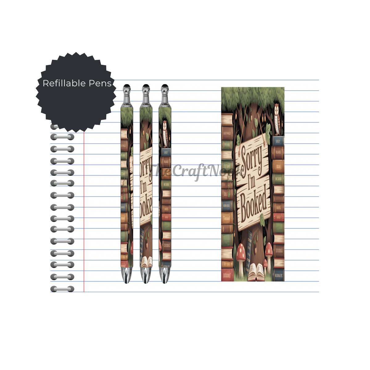 Refillable Pens, Once Upon a Pen – Book Lover Writing Pen. Multiple options and Images available TheCraftNook