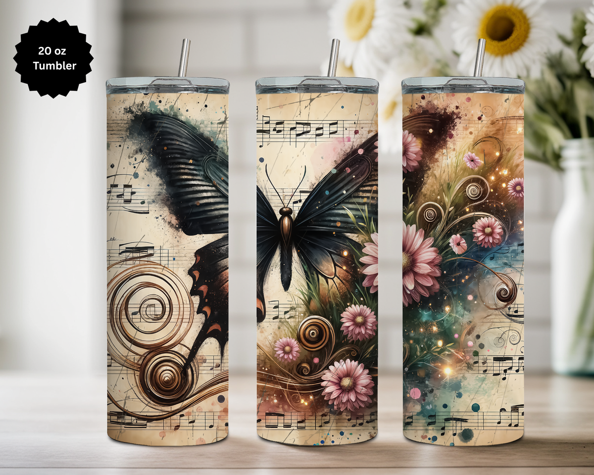 Butterfly 20 oz Stainless-Steel Tumblers. Multiple Sizes and Images Available. TheCraftNook