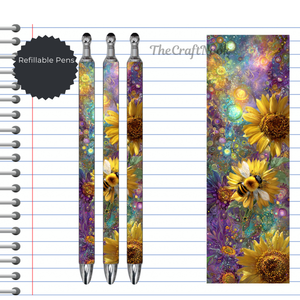 Refillable Pens, Honeybee Images. Bee happy while you write. Multiple options and Images available TheCraftNook
