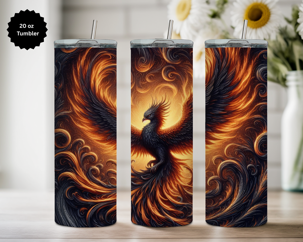 Phoenix 20 oz Stainless Steel Tumbler - Rise & Shine Collection TheCraftNook