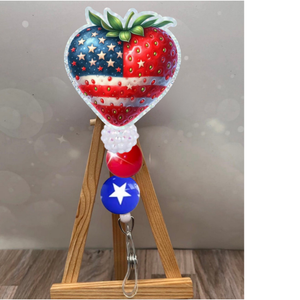 Strawberry Flag Badge Pull TheCraftNook