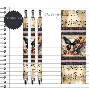 Butterfly Refillable Pens, multiple options and Images available. TheCraftNook