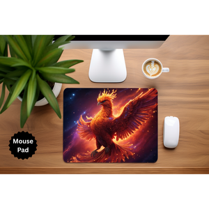 Phoenix Mouse Pad - Mythical Fire Bird Desk Accessory TheCraftNook