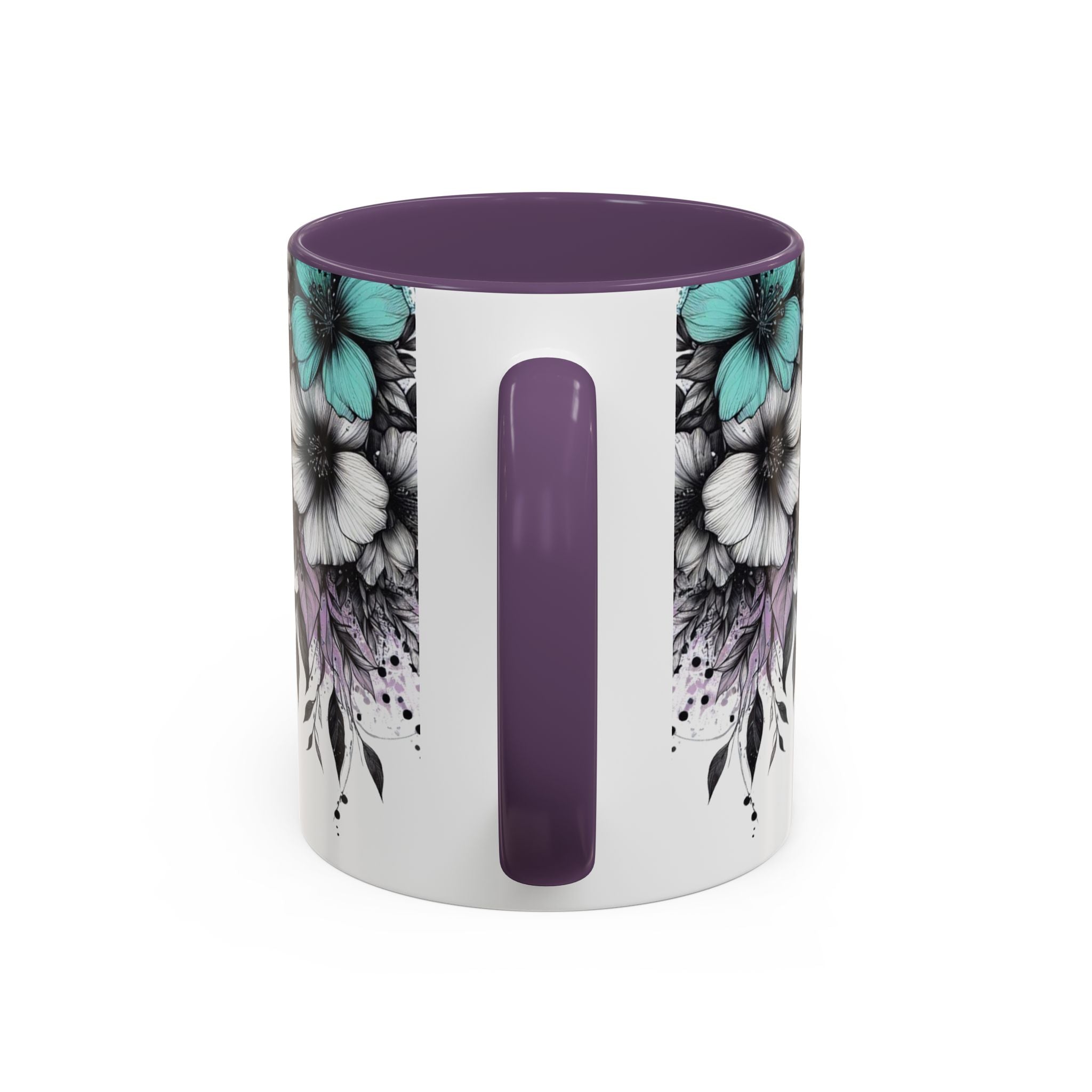 Highland Cow Floral Accent Coffee Mug — Cute Rustic Farmhouse Kitchen Gift