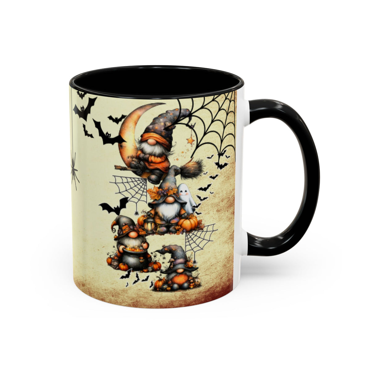 Hangin' with My Gnomie Coffee Mug — Spooky Pumpkin Moon Design (11/15oz) Printify