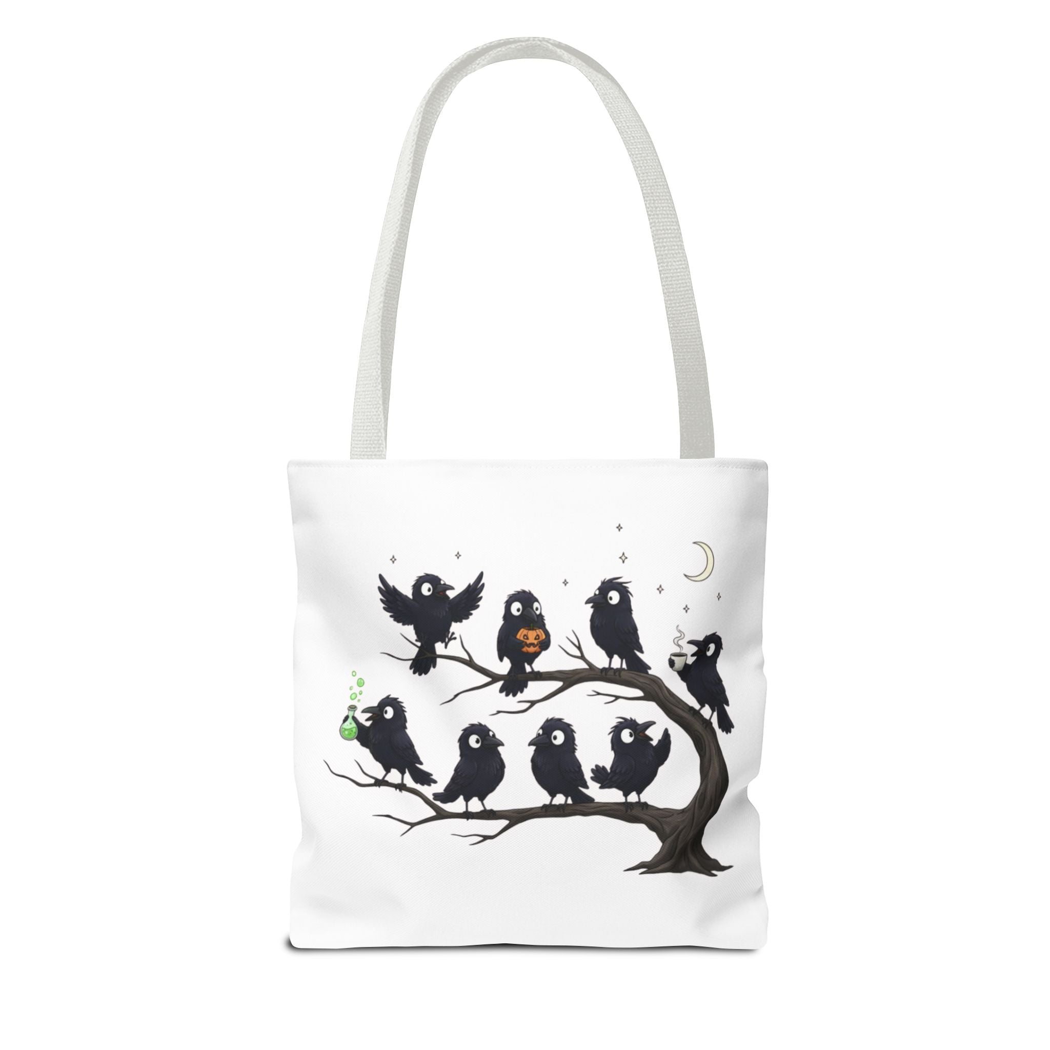 Local Murder Crow Tote Bag — Cute Gothic Raven Illustration Tote for Halloween & Everyday