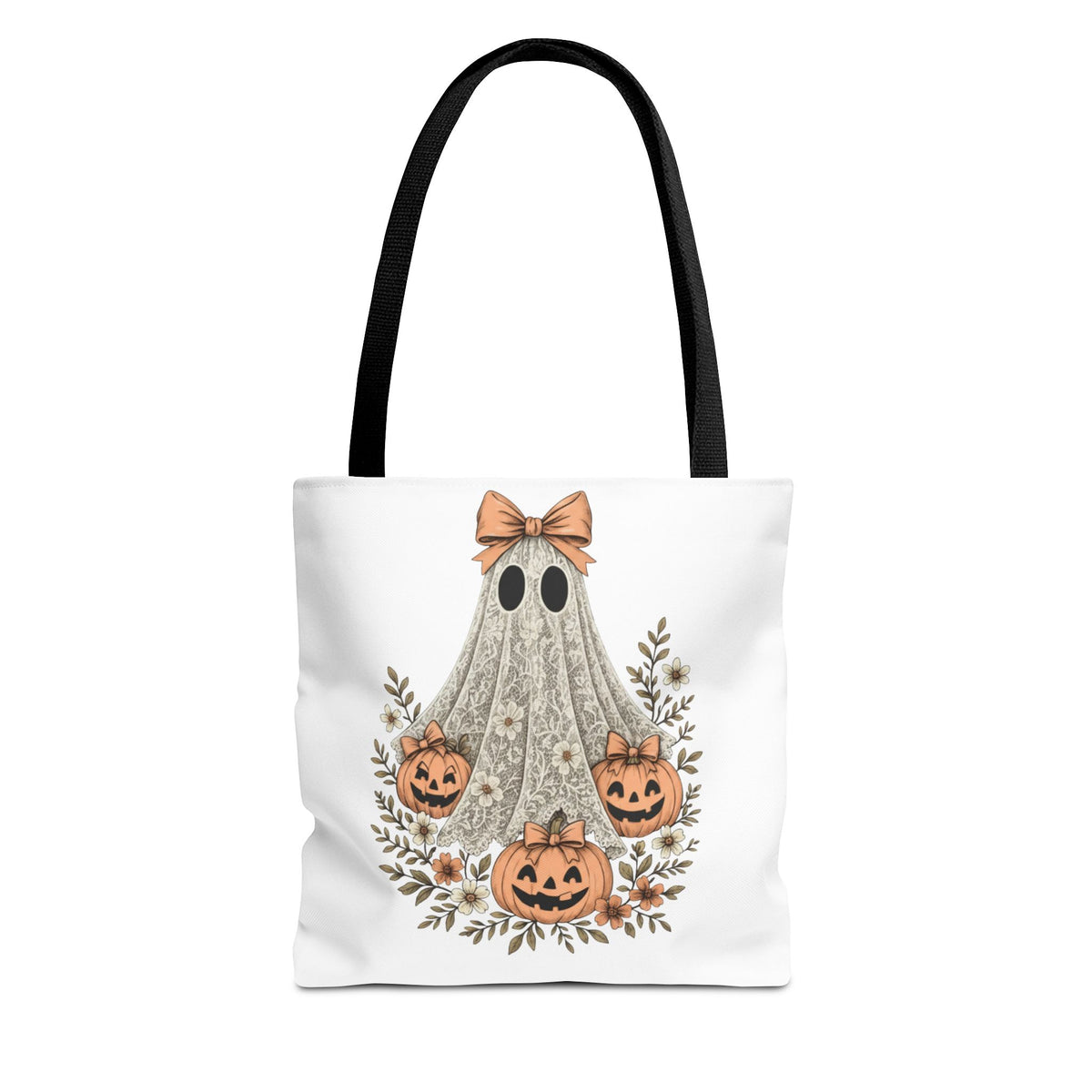 Lacey Ghost Halloween Cottagecore Tote Bag Printify