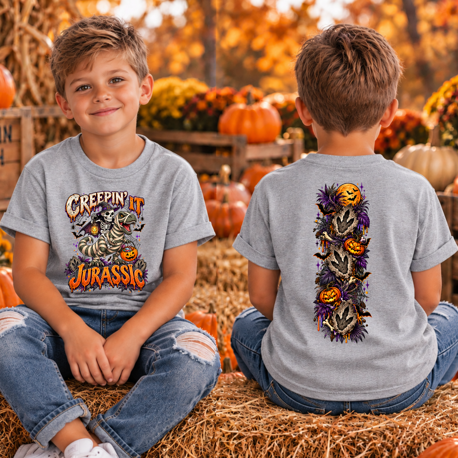 Kids Creepin it Jurrassic Front and back Graphics TheCraftNook