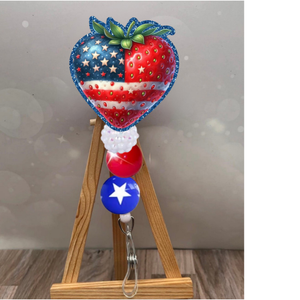 Strawberry Flag Badge Pull TheCraftNook