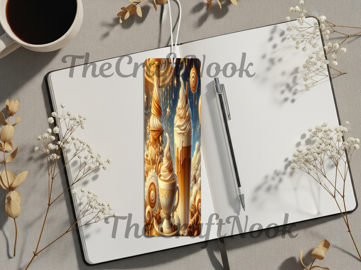 Caffeine & Chapters Bookmark. Aluminum Metal Bookmarks TheCraftNook