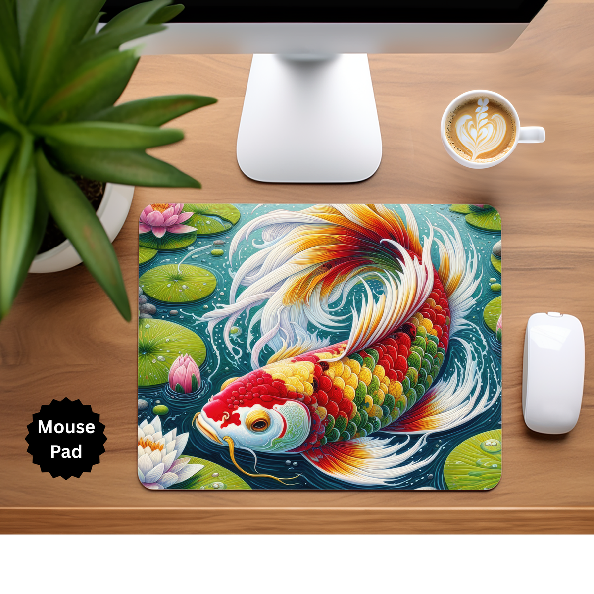 Koi Fish Mouse Pad TheCraftNook