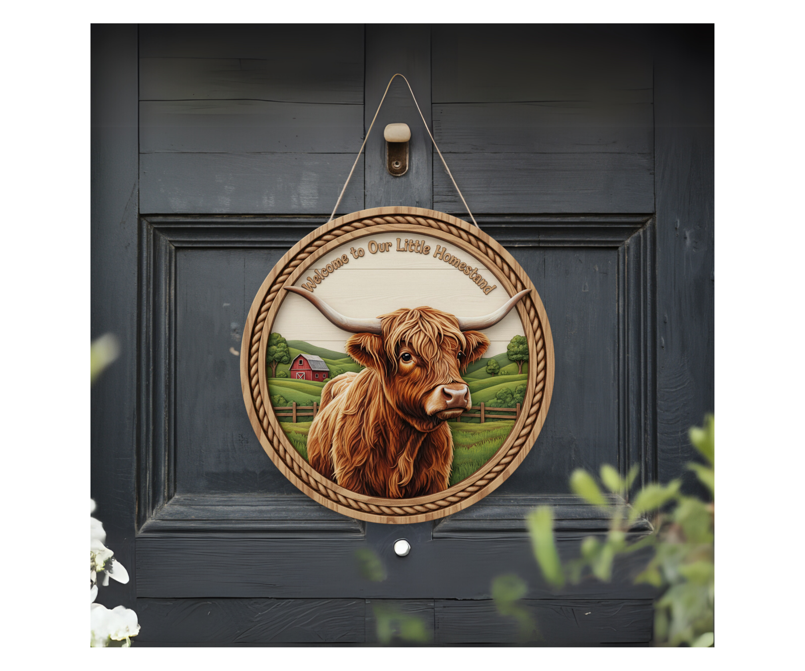 Highland Cow Door Signs TheCraftNook
