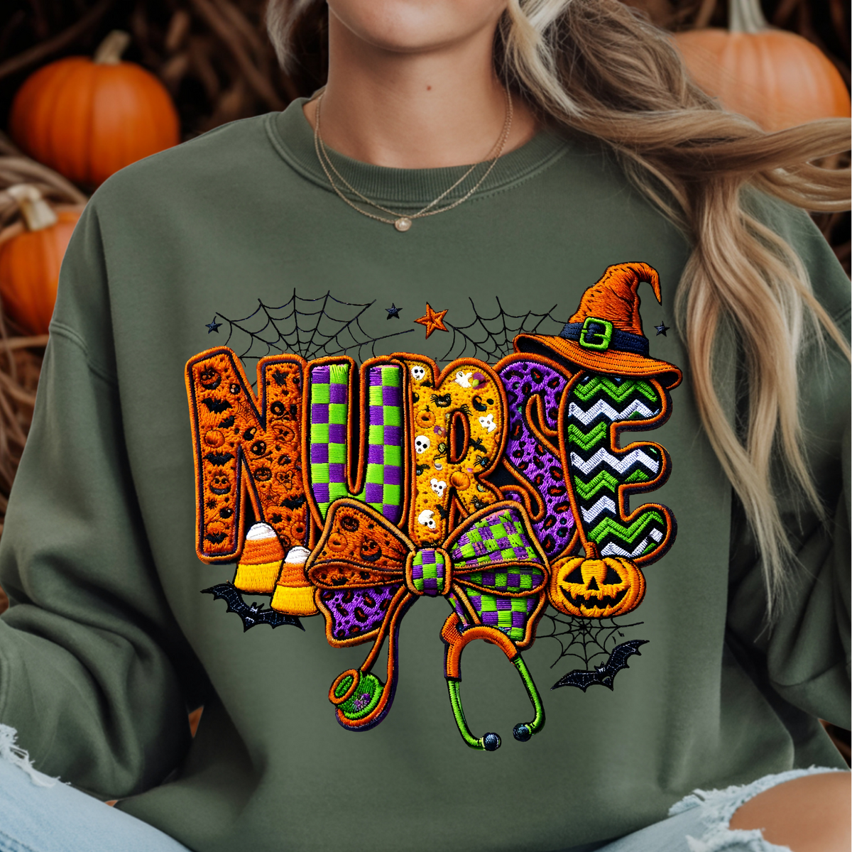 Nurse Life Spooky Vibes Sweatshirt TheCraftNook