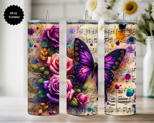 Butterfly 20 oz Stainless-Steel Tumblers. Multiple Sizes and Images Available. TheCraftNook