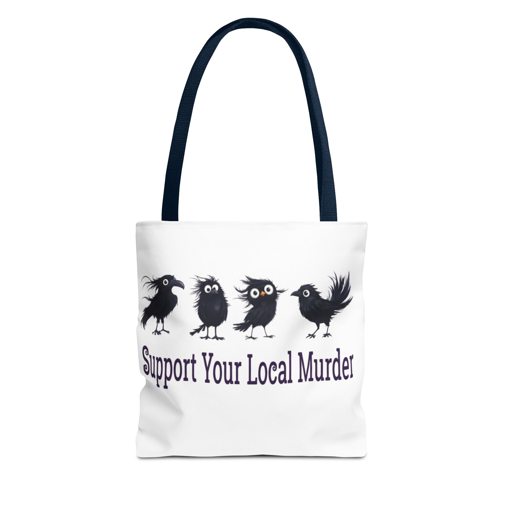 Local Murder Crow Tote Bag — Cute Gothic Raven Illustration Tote for Halloween & Everyday