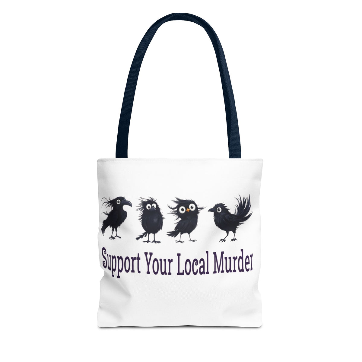 Local Murder Crow Tote Bag — Cute Gothic Raven Illustration Tote for Halloween & Everyday Printify