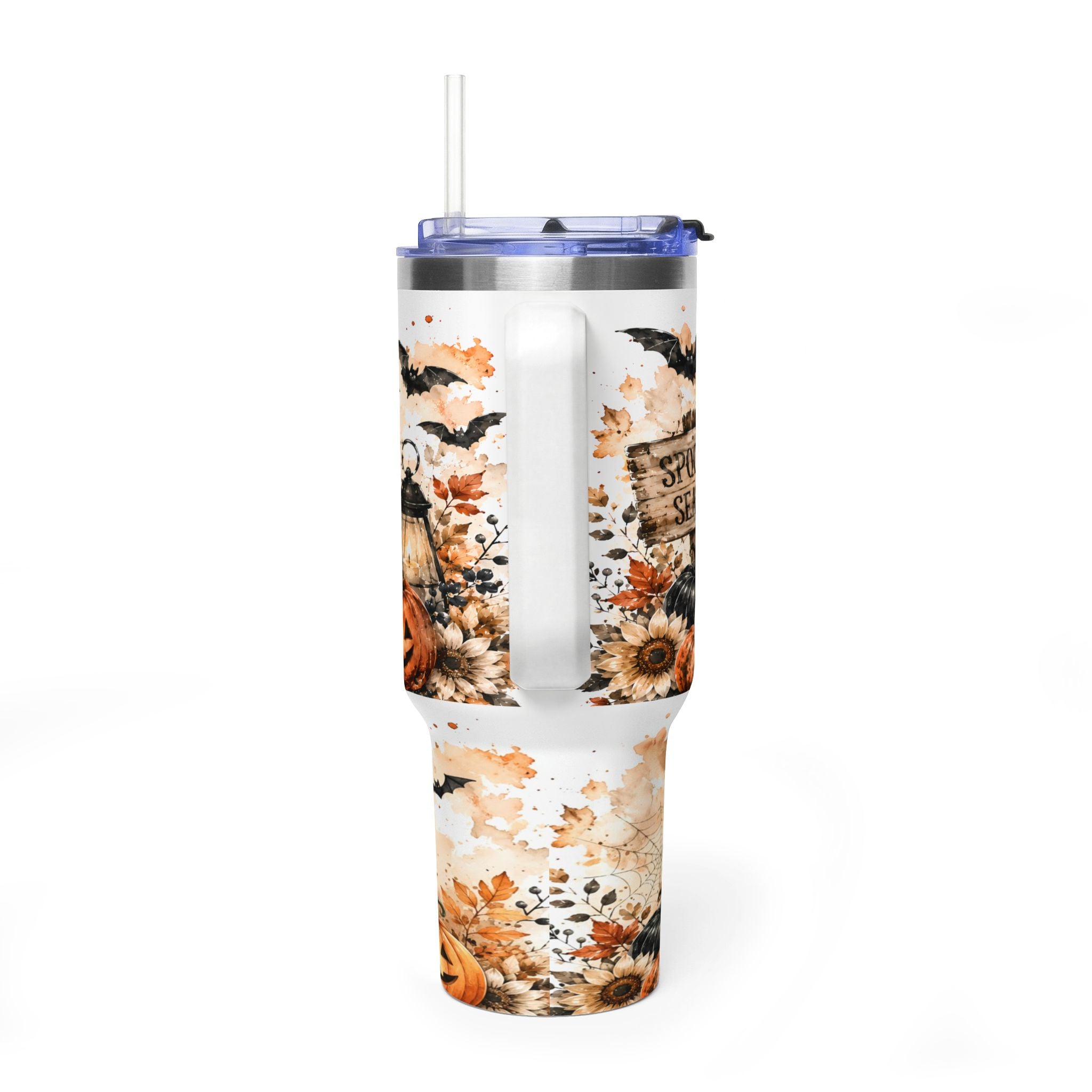 40oz Halloween Ghost Tumbler — 'Spooky Season' Vacuum Thermal Cup