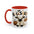 Bullsheet Faux Crochet Accent Coffee Mug — Cute Ghost Cow Trick-or-Treat Design (11oz)