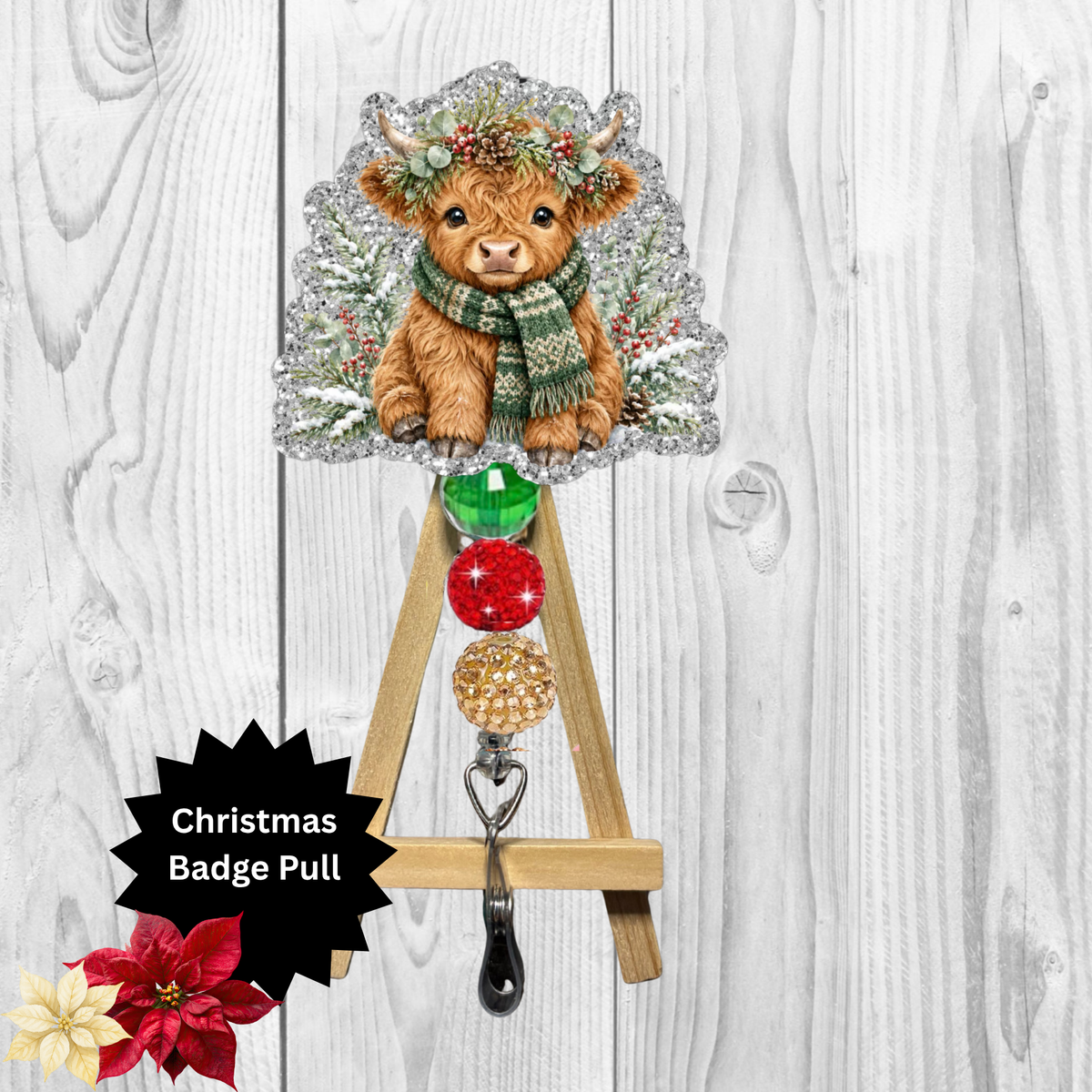 Cute Highland Cow Badge Pull TheCraftNook