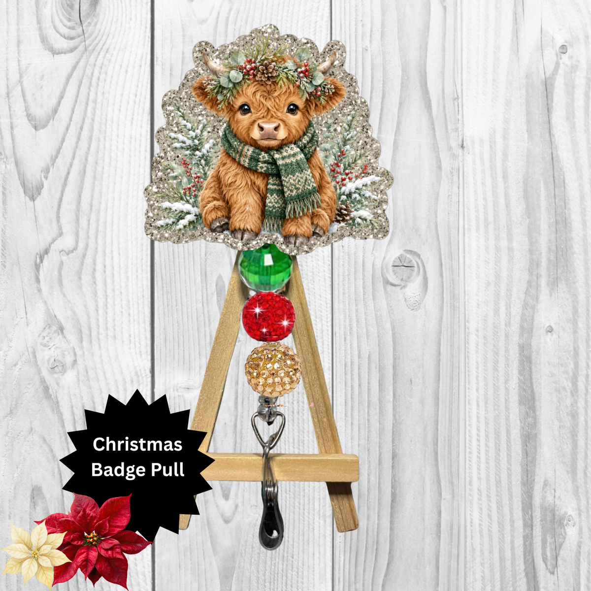 Cute Highland Cow Badge Pull TheCraftNook