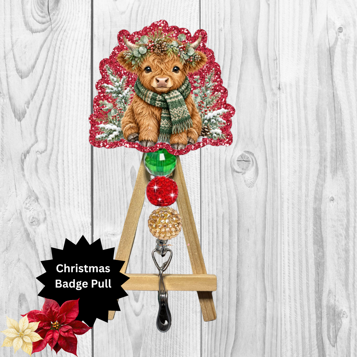 Cute Highland Cow Badge Pull TheCraftNook