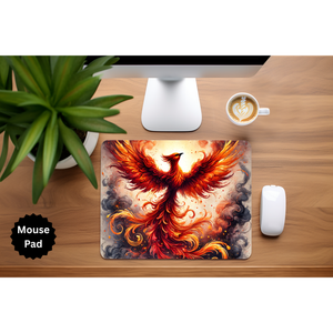 Phoenix Mouse Pad - Mythical Fire Bird Desk Accessory TheCraftNook
