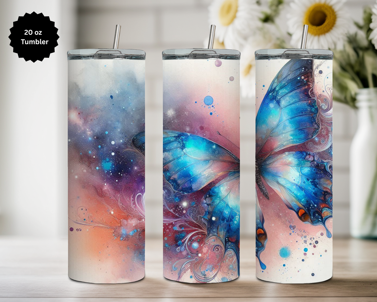 Butterfly 20 oz Stainless-Steel Tumblers. Multiple Sizes and Images Available. TheCraftNook