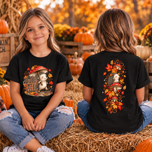 Kids Hello Fall Hedgehog Front and back Graphics TheCraftNook