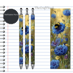 Refillable Pens, Honeybee Images. Bee happy while you write. Multiple options and Images available TheCraftNook