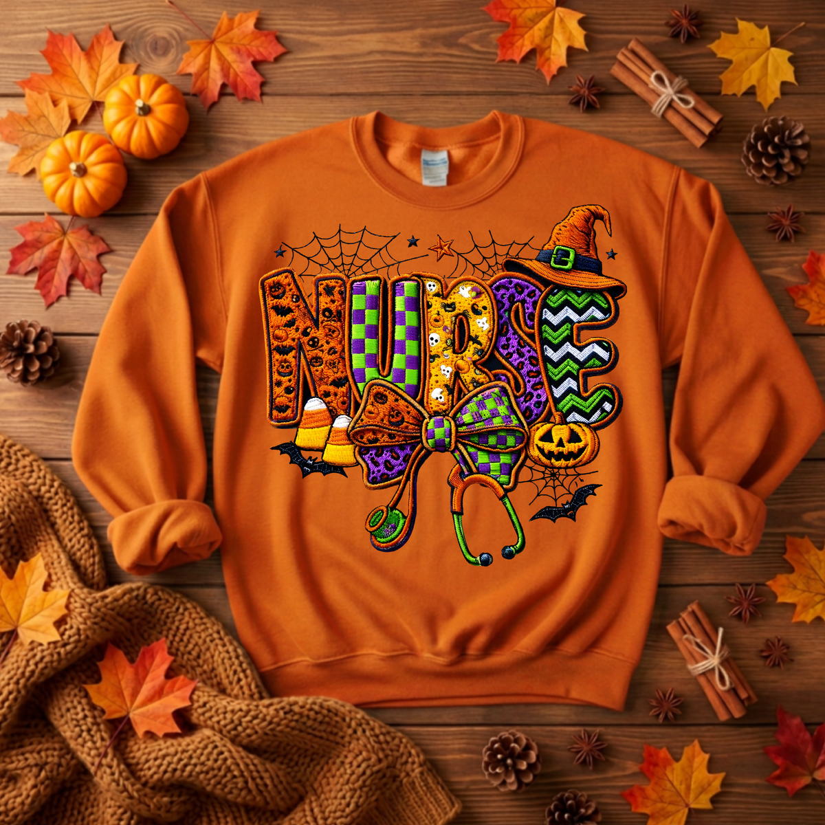 Nurse Life Spooky Vibes Sweatshirt TheCraftNook