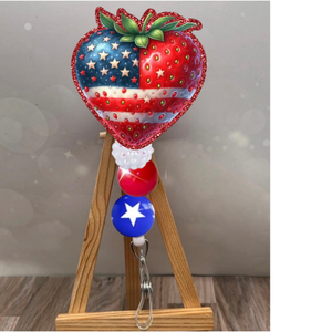 Strawberry Flag Badge Pull TheCraftNook