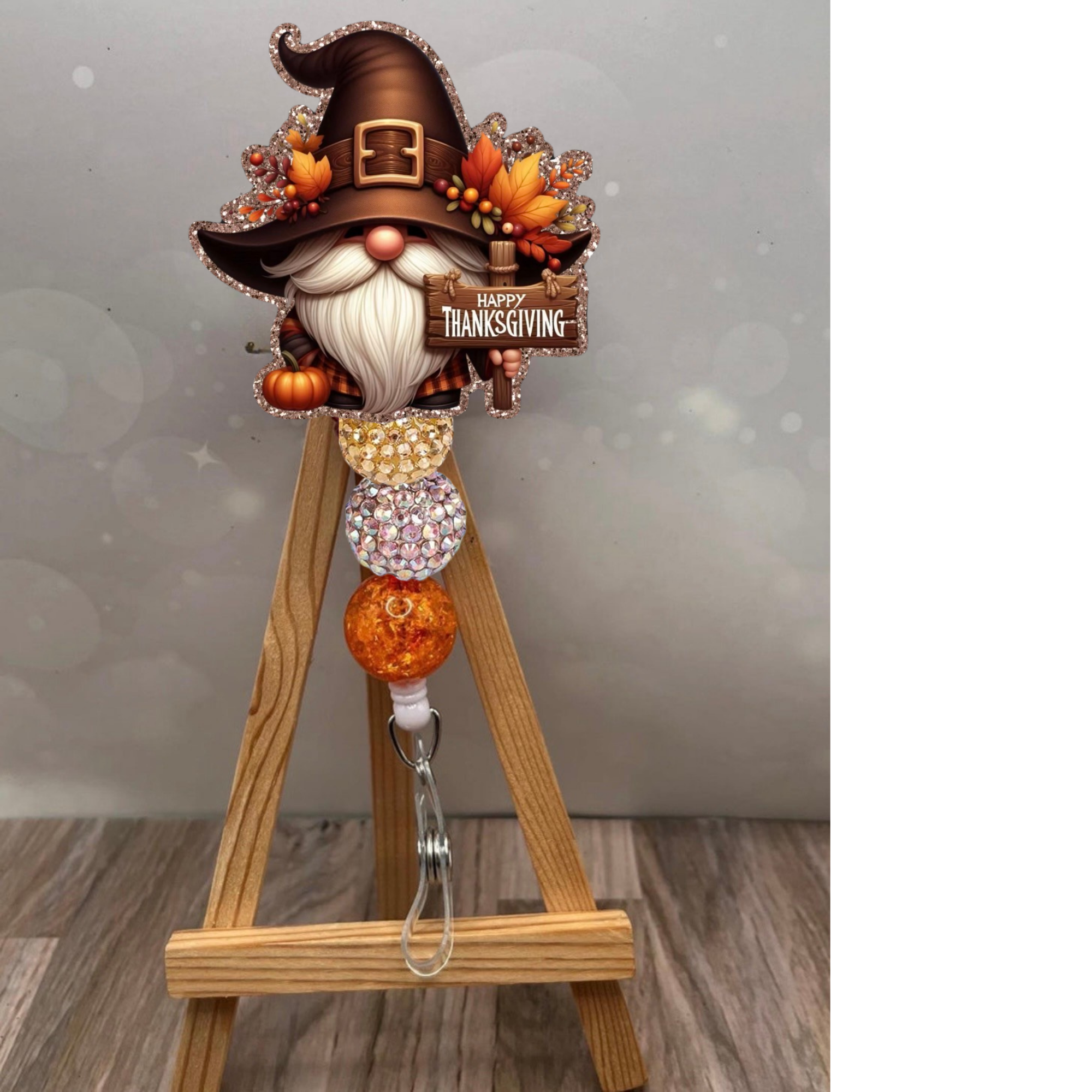 Thanksgiving Pilgrim Gnome Badge Pull