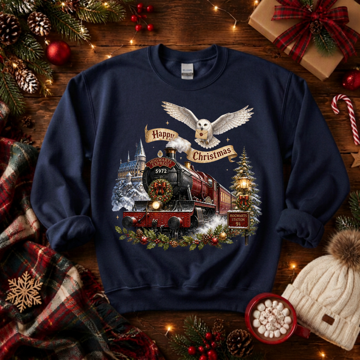 Happy Christmas Express Sweatshirt TheCraftNook
