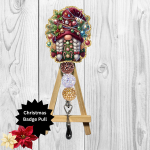 Christmas Light Gnome Badge Pull TheCraftNook