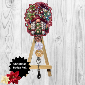 Christmas Light Gnome Badge Pull TheCraftNook