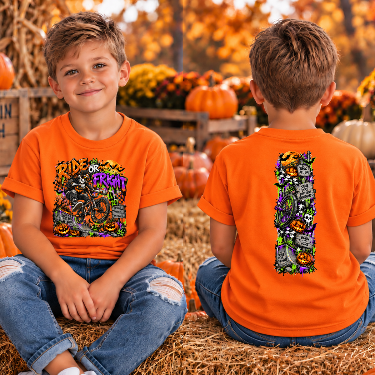 Kids Ride or Fight Front and Back Graphics TheCraftNook