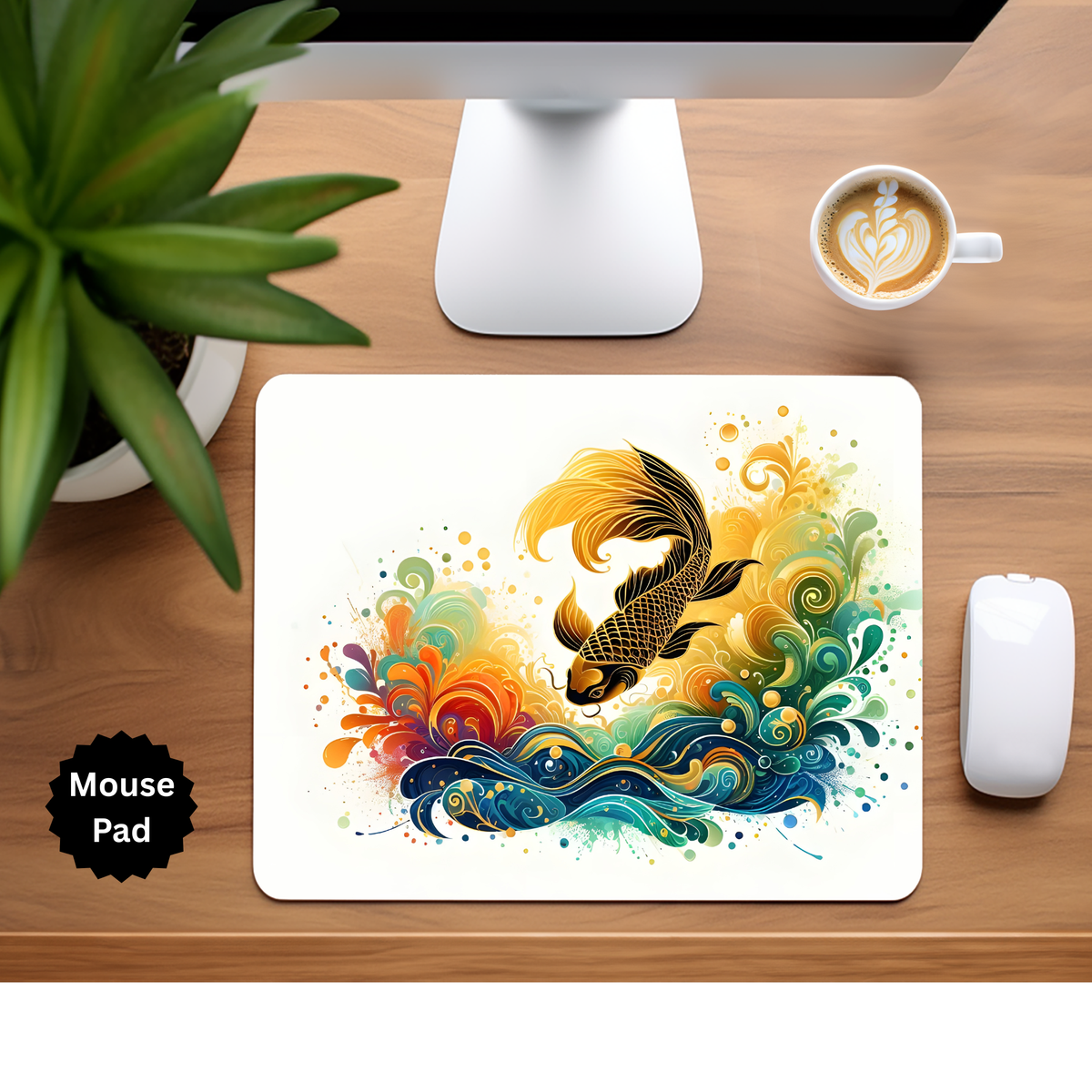Koi Fish Mouse Pad TheCraftNook