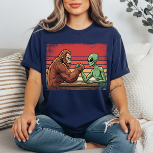 Bigfoot vs Alien Tee TheCraftNook