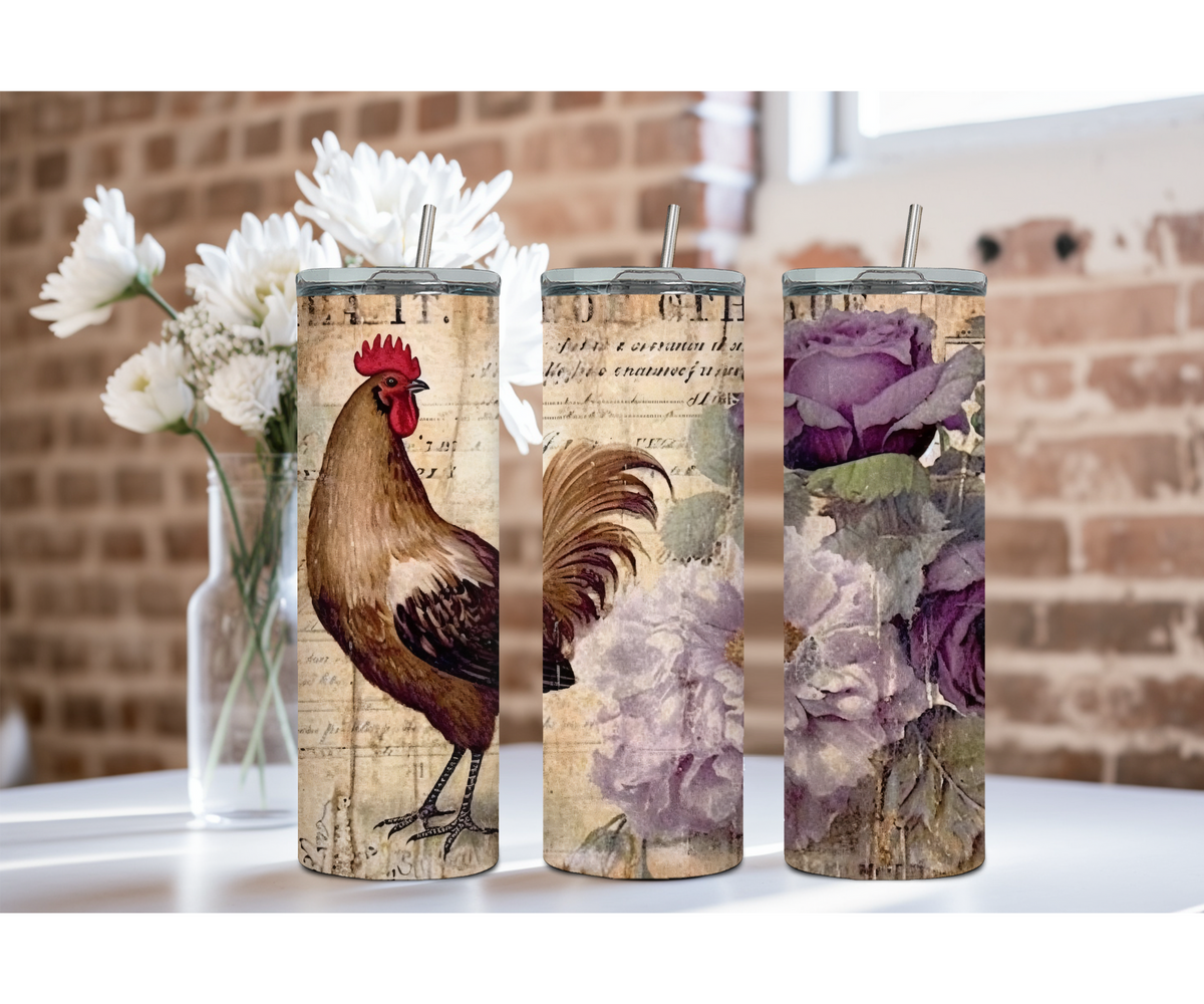 20 oz Happy Hen Chicken Stainless Steel Tumblers. Multiple Images Available TheCraftNook