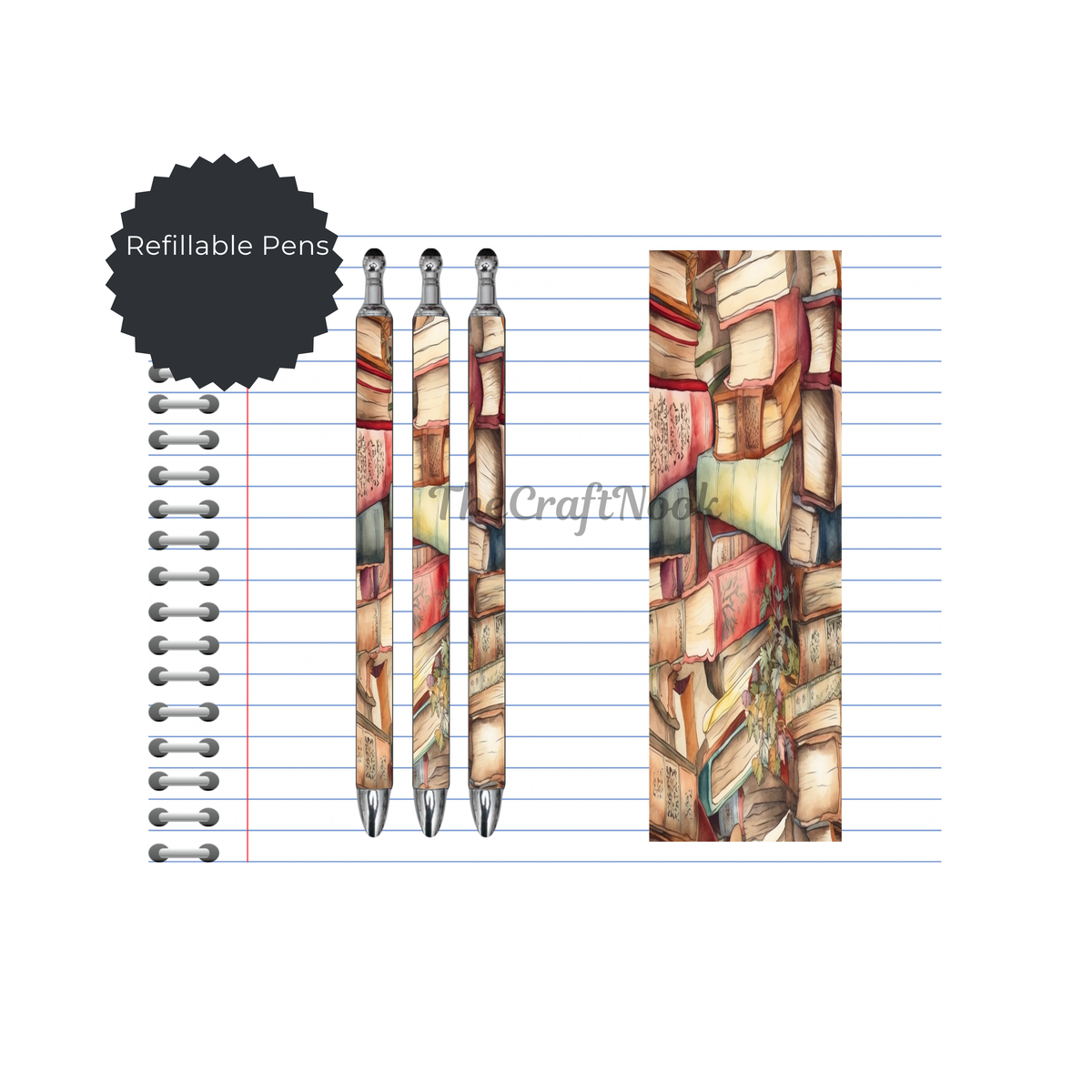 Refillable Pens, Once Upon a Pen – Book Lover Writing Pen. Multiple options and Images available TheCraftNook