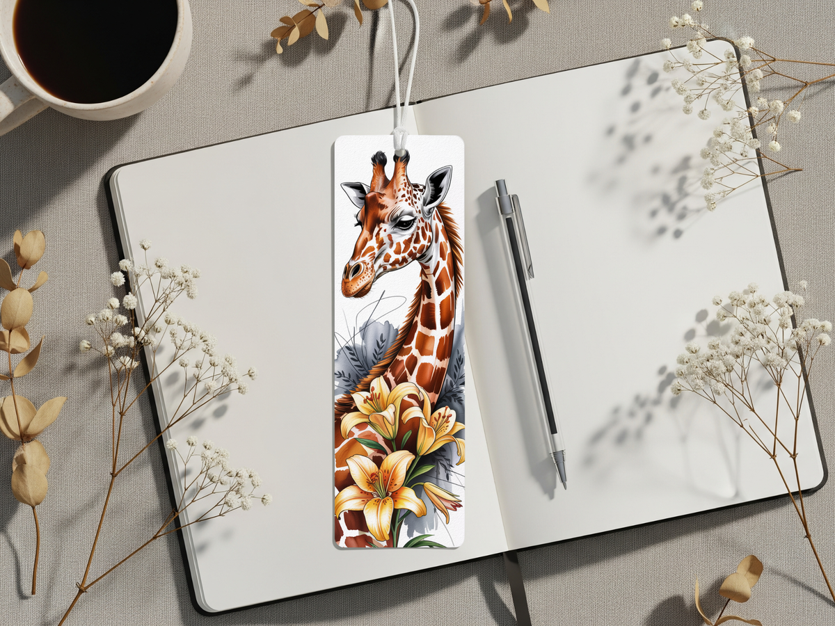 Stand tall in your reading adventures, Aluminum Metal Bookmarks, Giraffe Images TheCraftNook