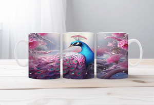 Peacock Magic Morning Mug TheCraftNook