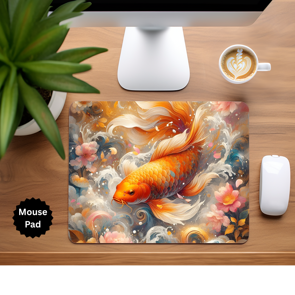 Koi Fish Mouse Pad TheCraftNook